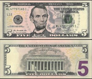 Fake 5 Dollar Bill