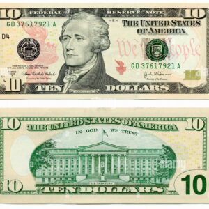 Counterfeit 10 dollar bill