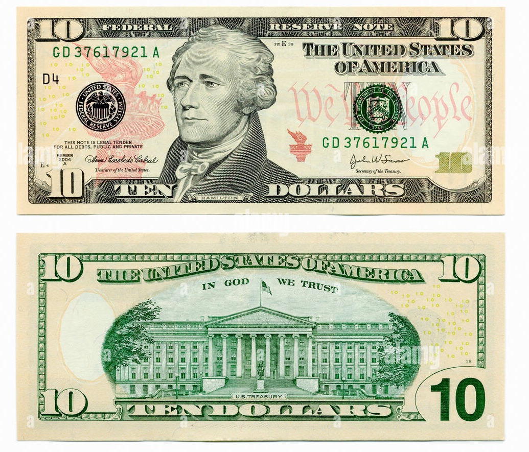 Counterfeit 10 dollar bill Counterfeit 10 dollar bill
