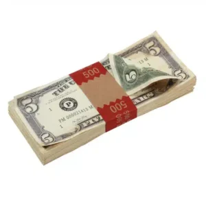 1980 Series $5 Aged $500 Full Print Prop Money Stack