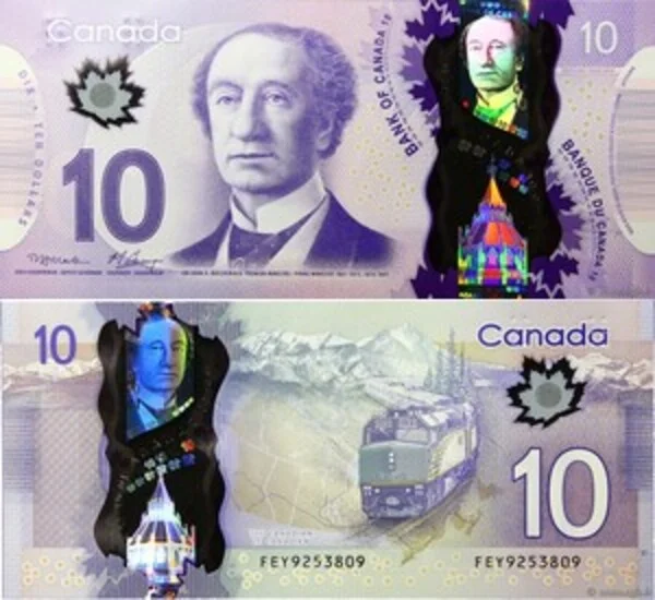 Counterfeit Canadian 10 Dollar Bill